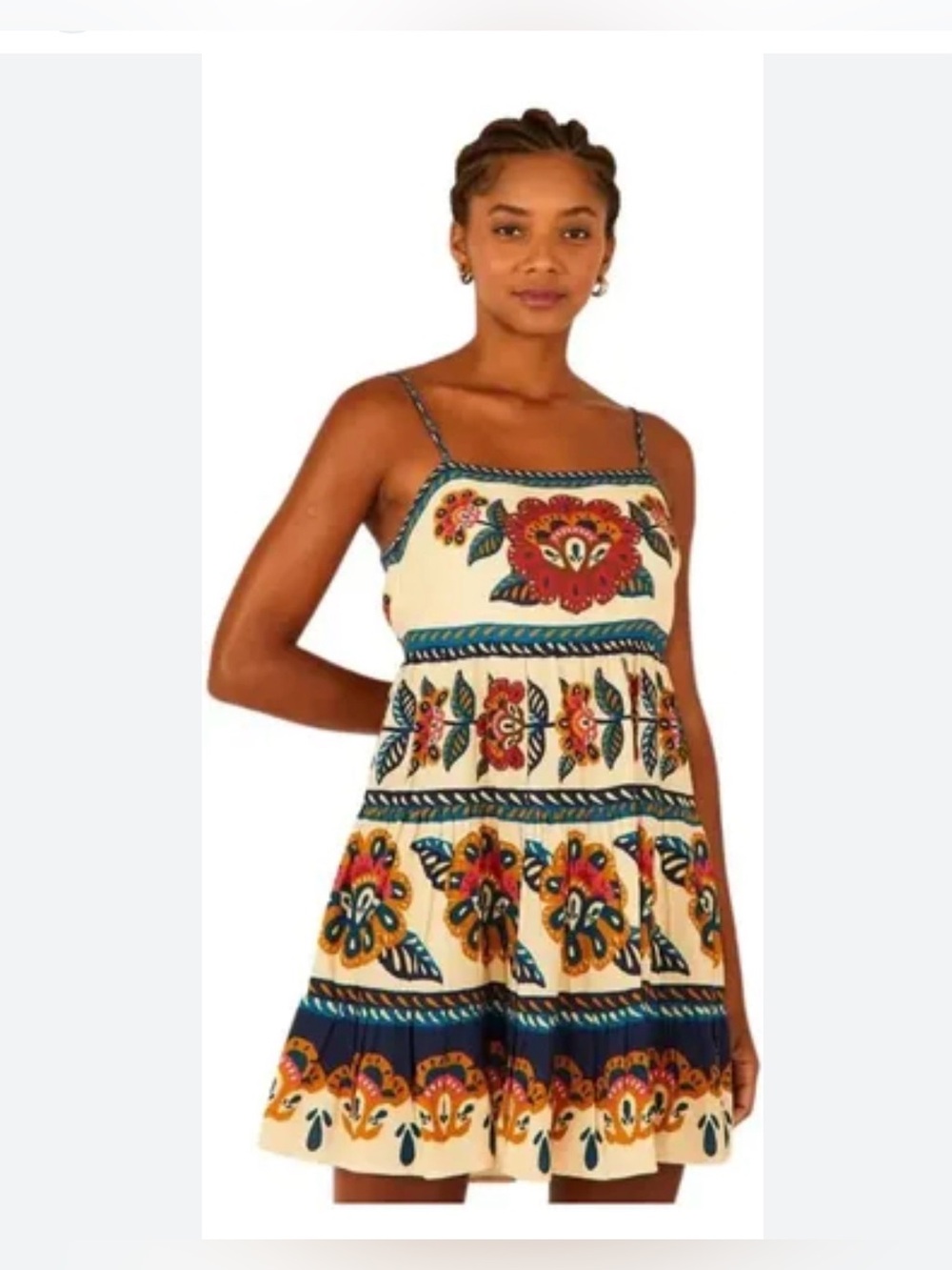 Farm Rio Brazil Jardim Poesia short dress features a vibrant multicolor-small